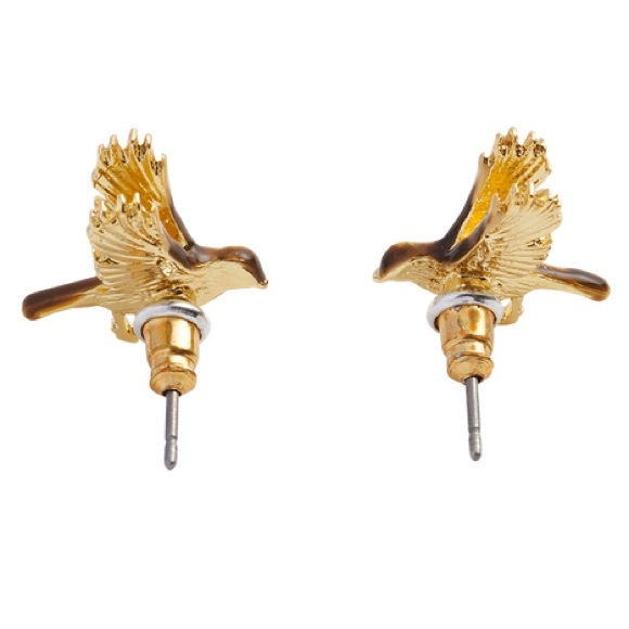 Fable England Enamel Flying Robin Earrings - Picture 3 of 6